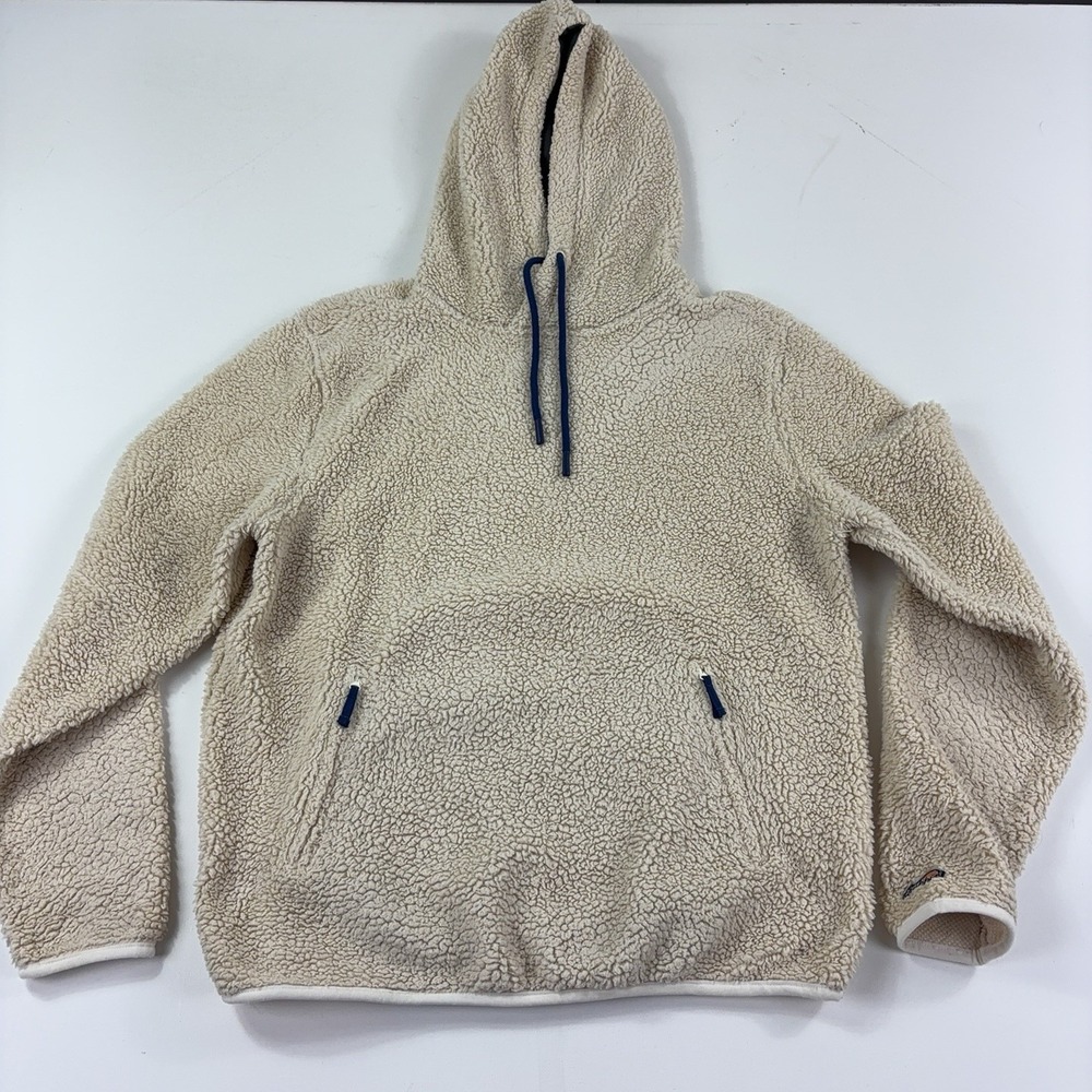 Chubbies Hoodie Sweatshirt Mens Large Beige Sherpa Fleece Pullover Logo